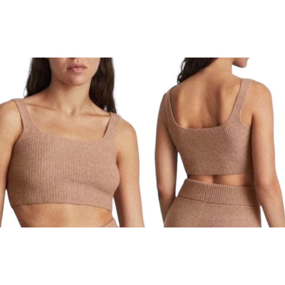 NWT Everlane Size XXS‎ The Cozy Stretch Tank Top in Camel Brown Tan Cropped